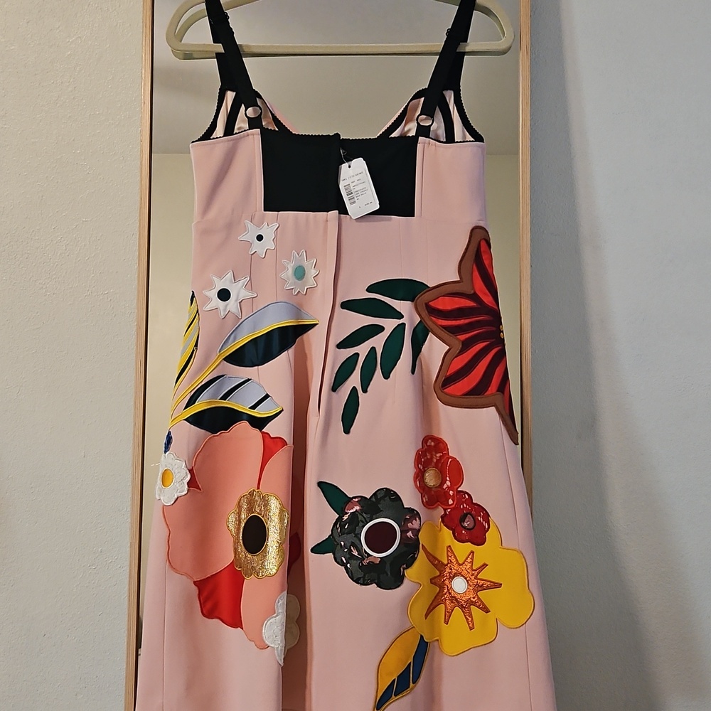 Dolce And Gabbana Pink Floral Print Dress NWT 40 Us12? - Picture 6 of 7